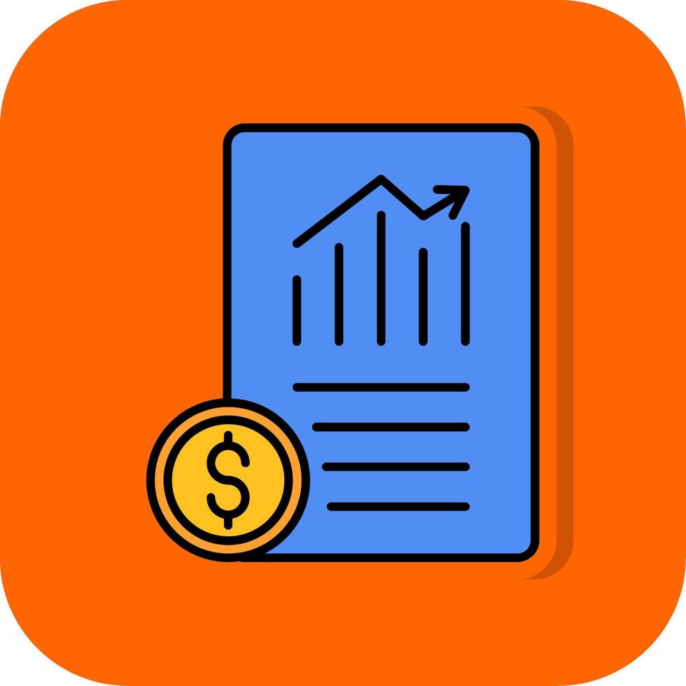 Document Filled Orange background Icon vector