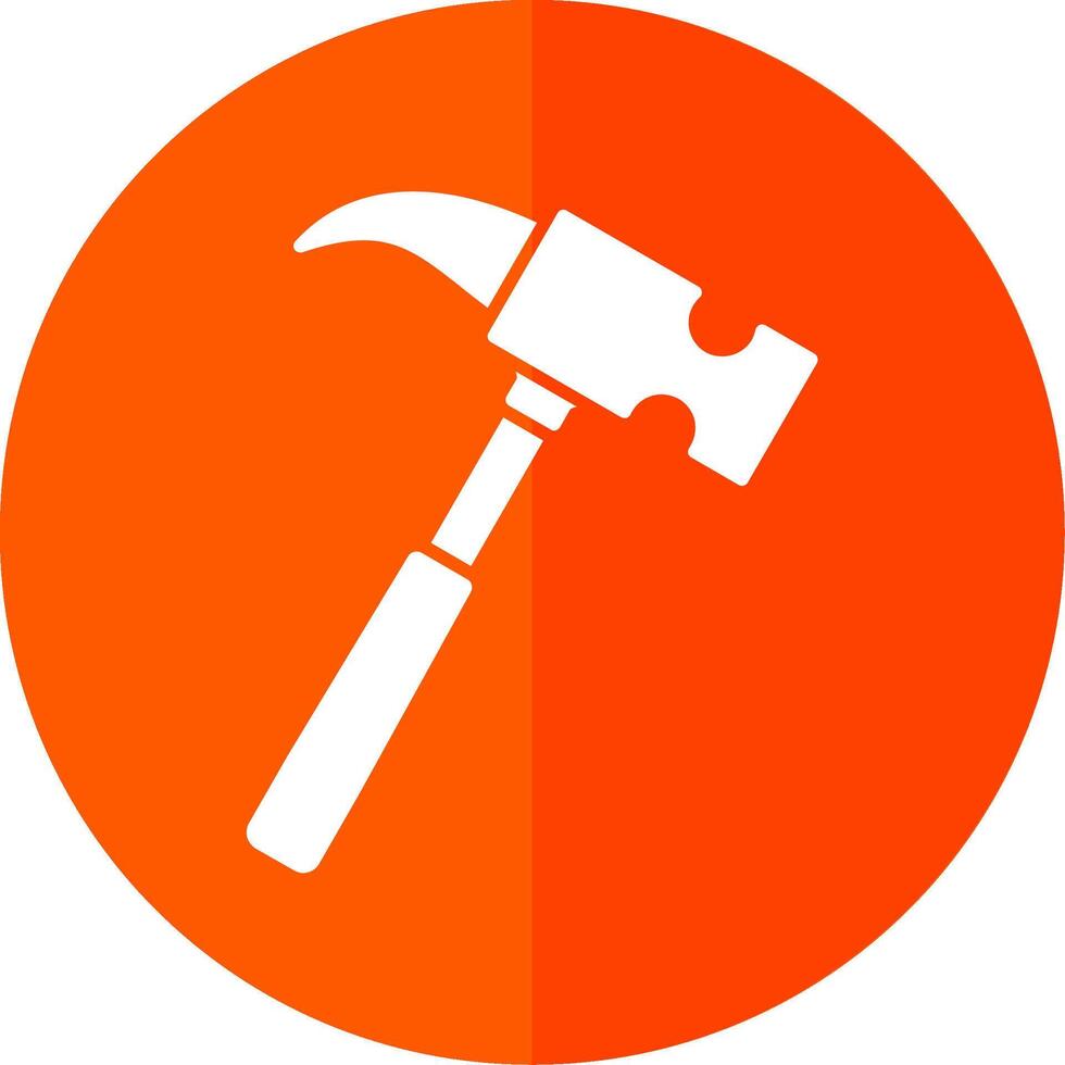 Hammer Glyph Red Circle Icon vector