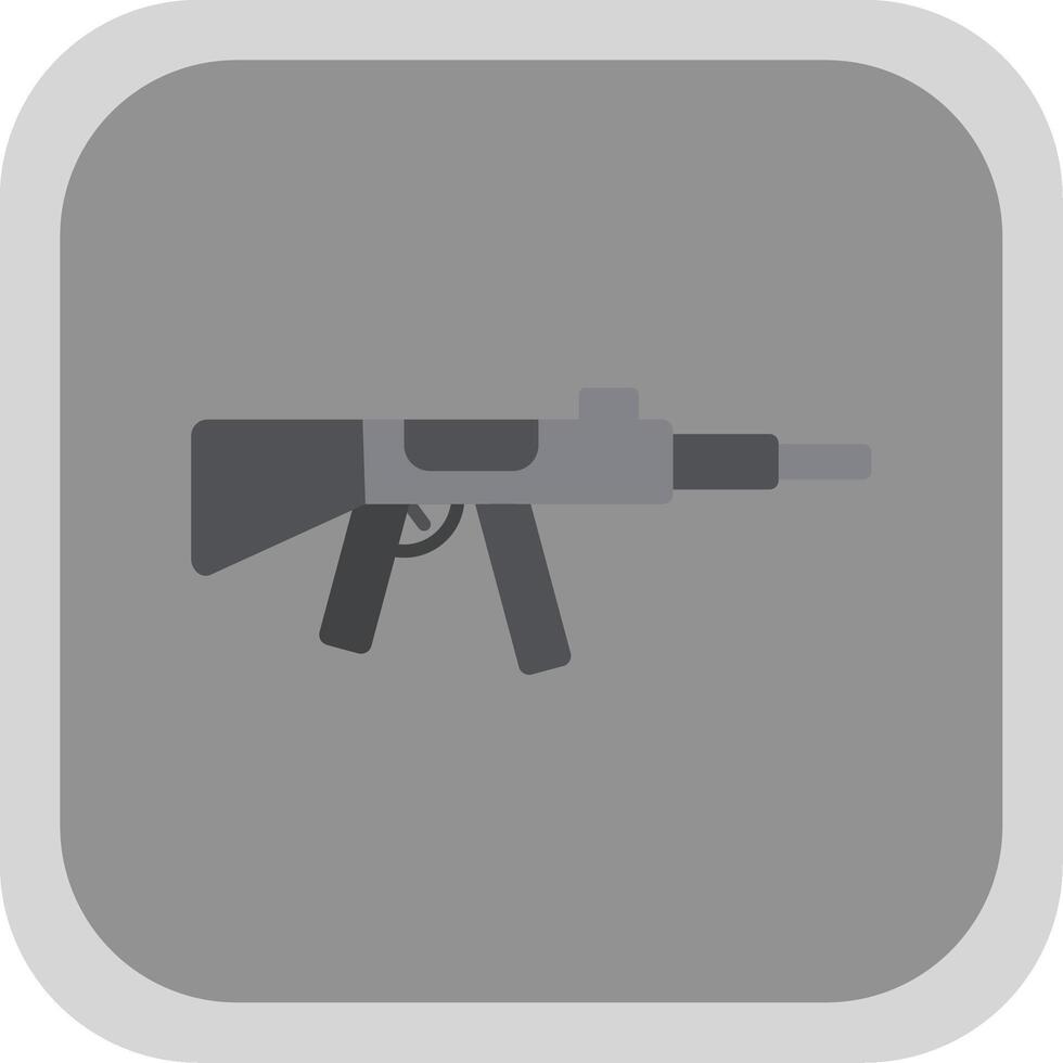 Machine Gun Flat Round Corner Icon vector