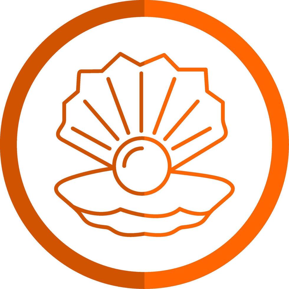 Shell Line Orange Circle Icon vector