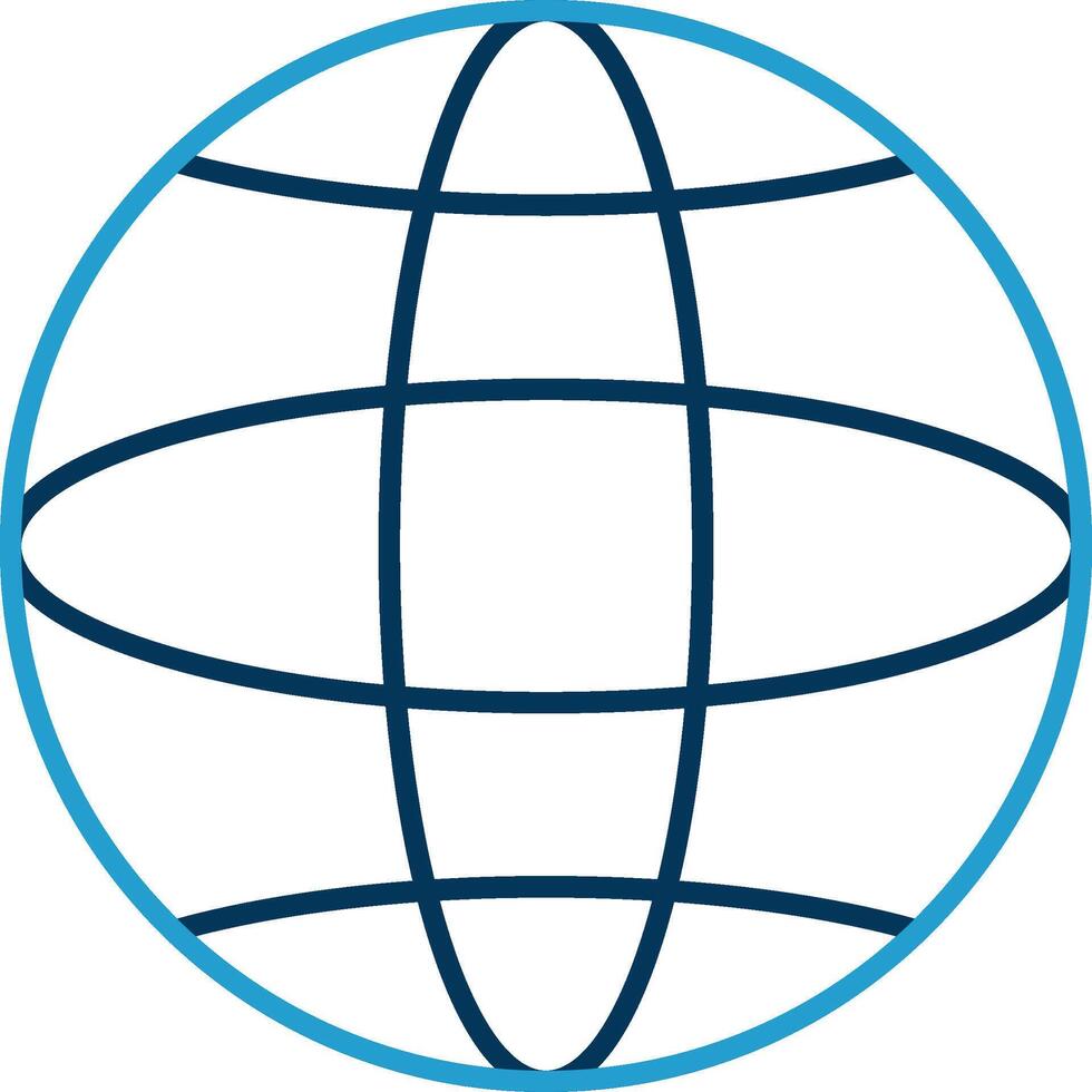 Global Line Blue Two Color Icon vector