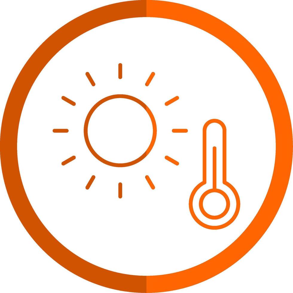 Hot Line Orange Circle Icon vector