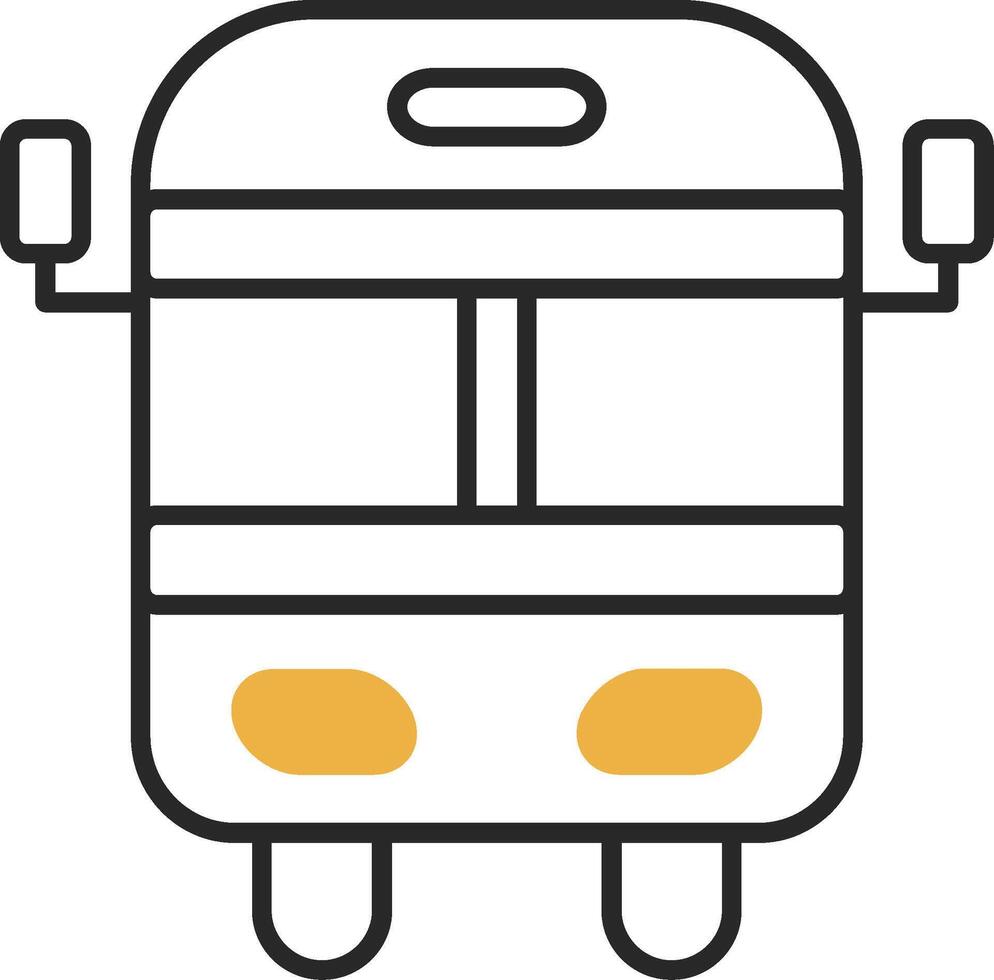 School Bus Skined Filled Icon vector