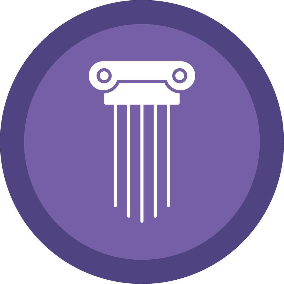 Greek Pillars Glyph Multi Circle Icon vector
