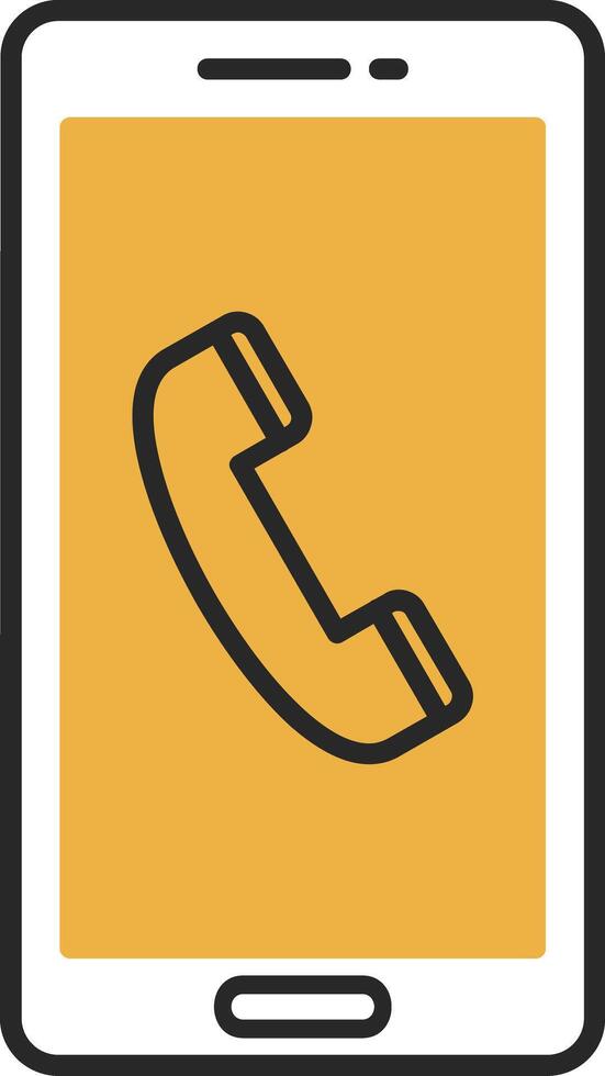 Phone Call Skined Filled Icon vector