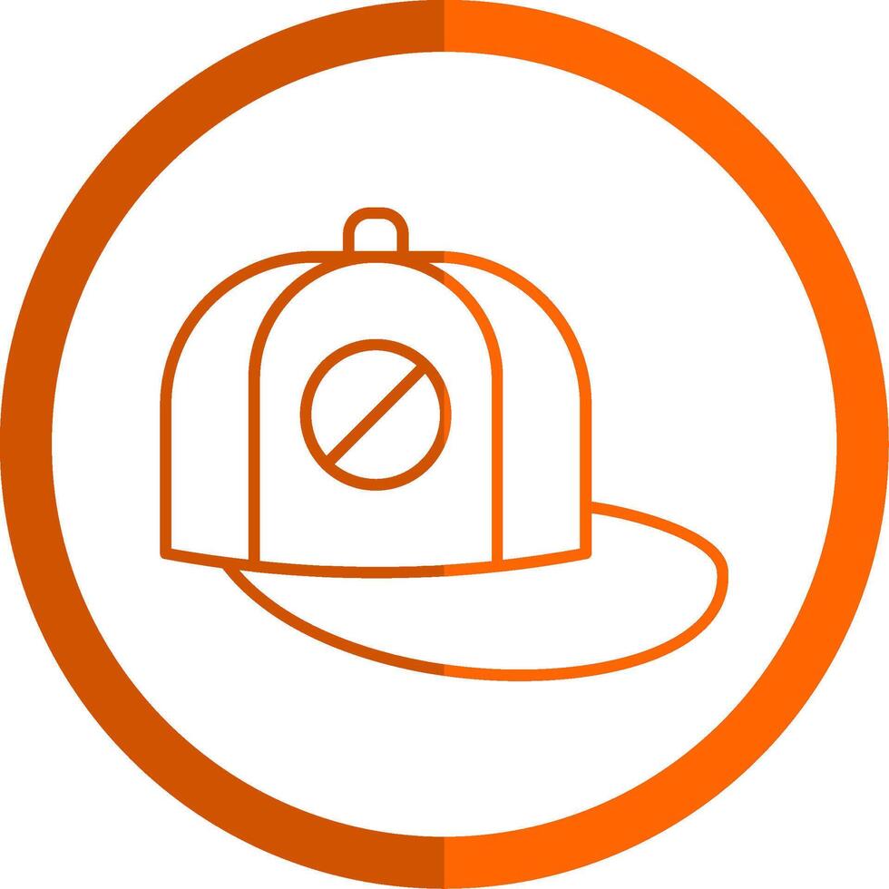 Baseball Cap Line Orange Circle Icon vector