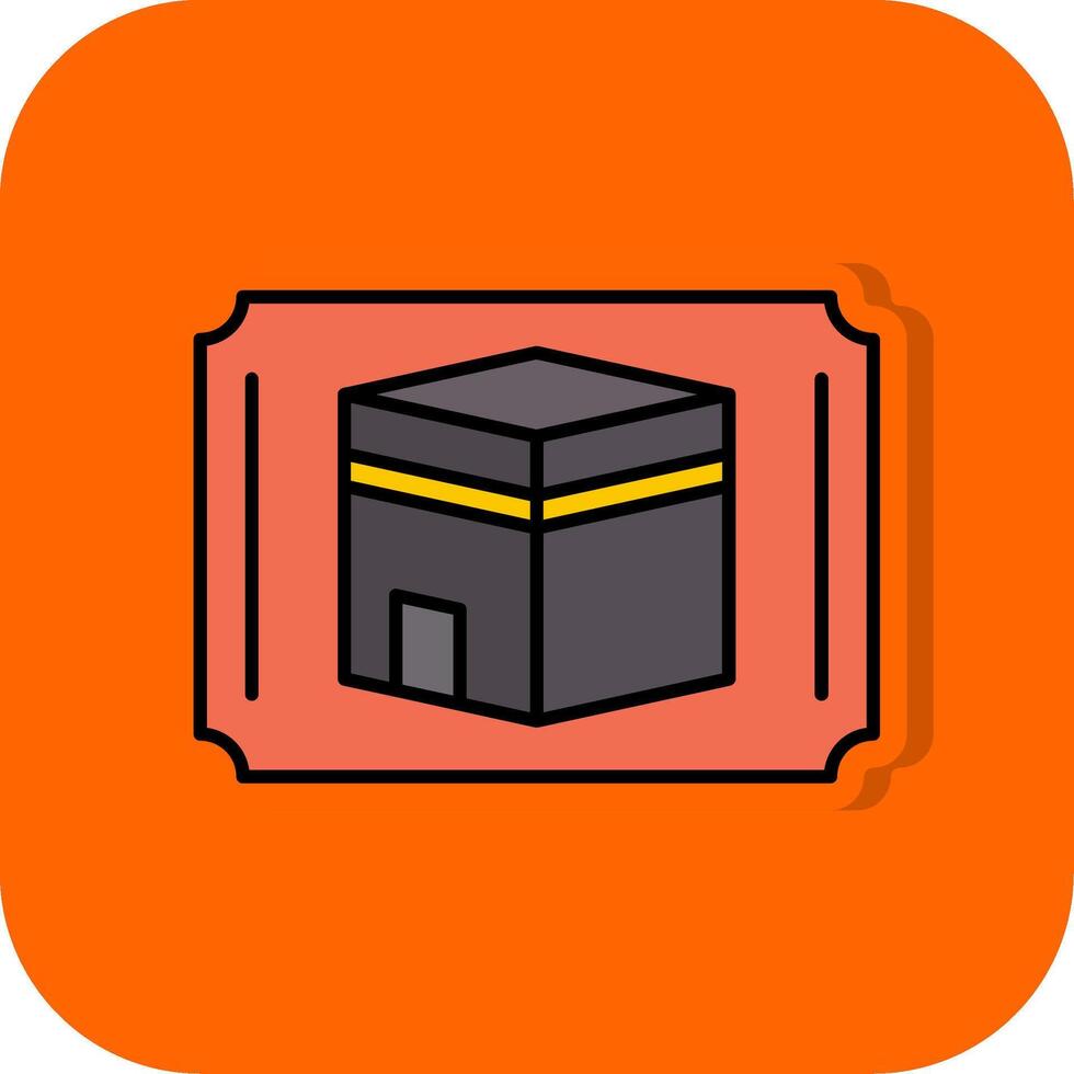 Decoration Filled Orange background Icon vector