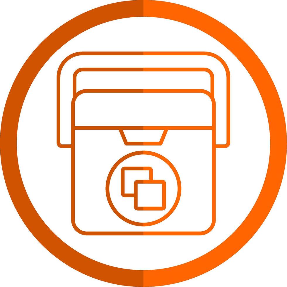 Ice Box Line Orange Circle Icon vector