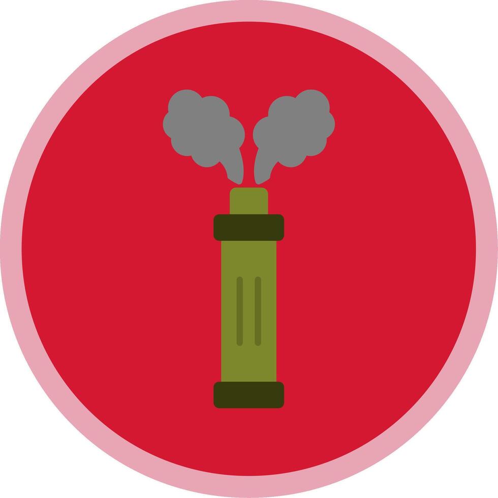 Smoke Grenade Flat Multi Circle Icon vector