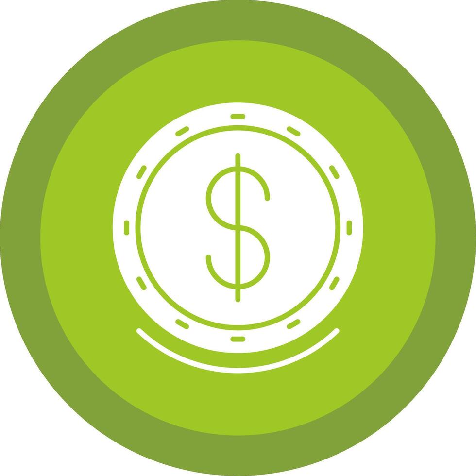 Dollar Symbol Glyph Multi Circle Icon vector