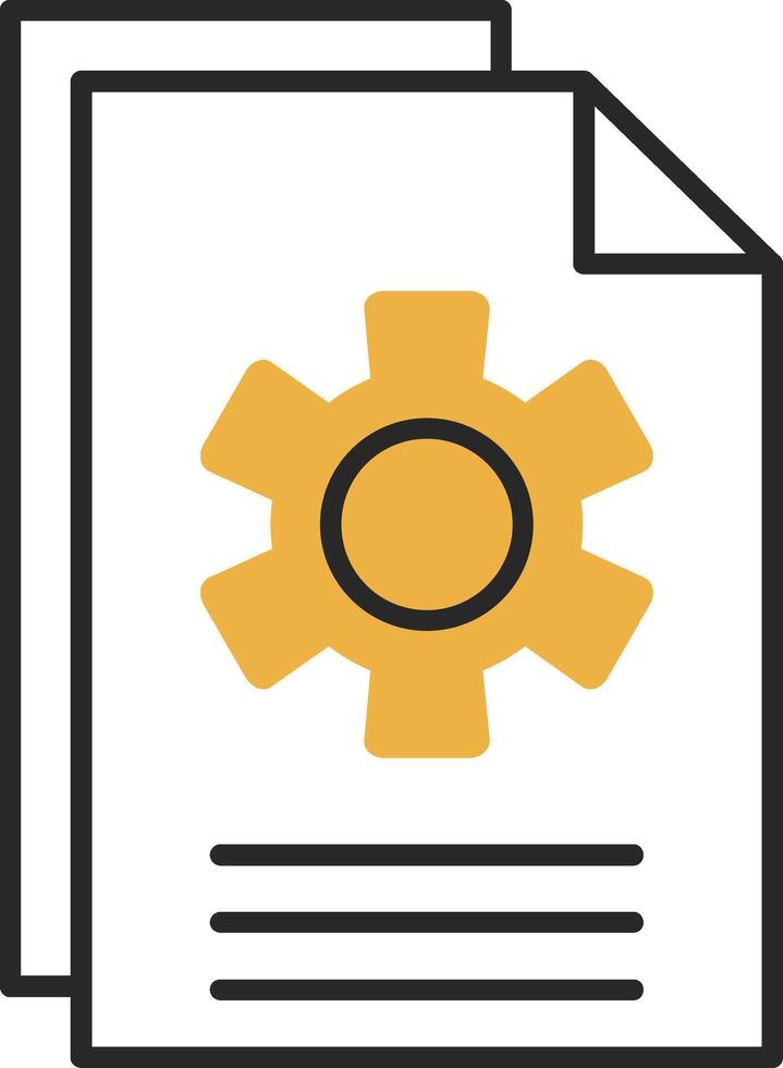 Document Skined Filled Icon vector