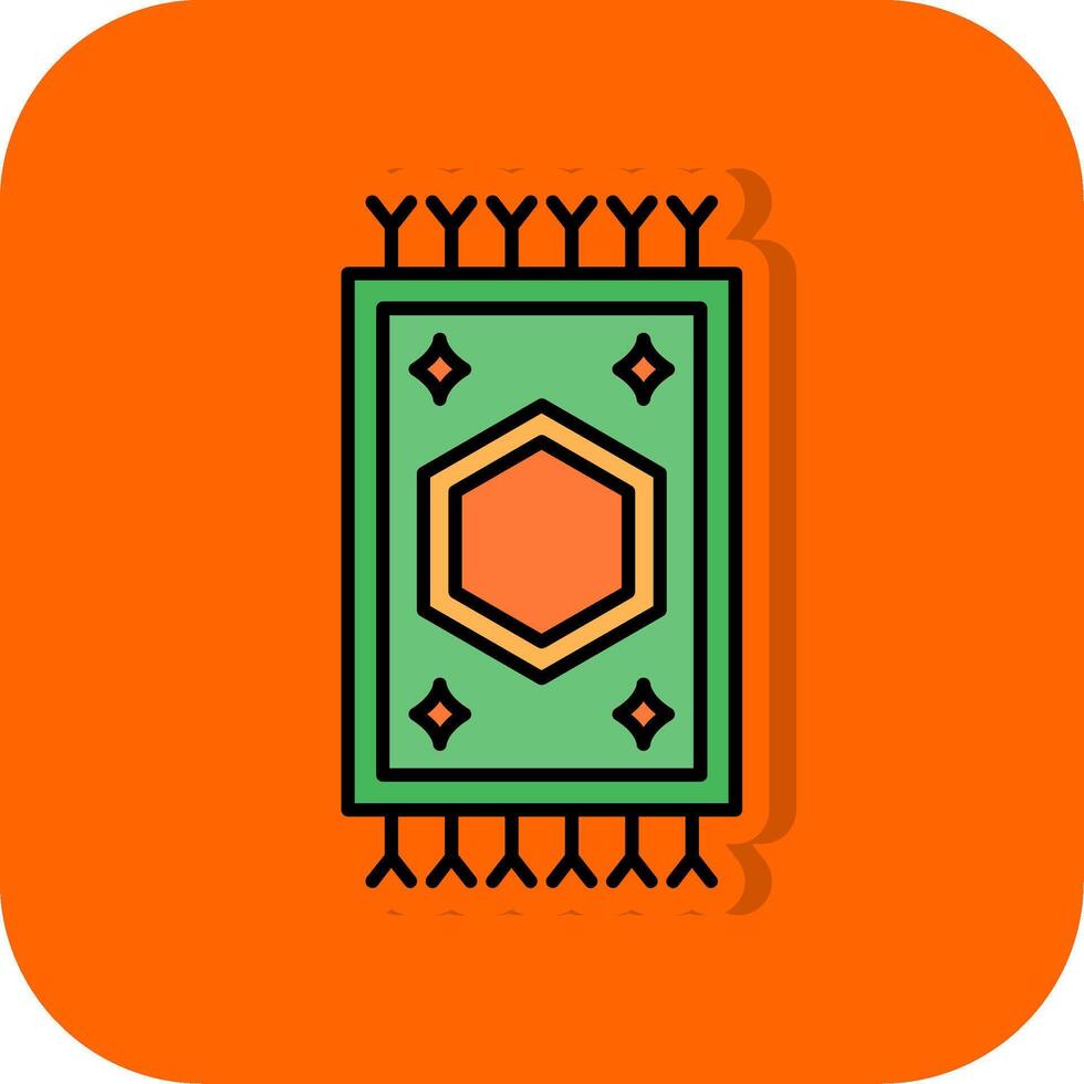 Carpet Filled Orange background Icon vector