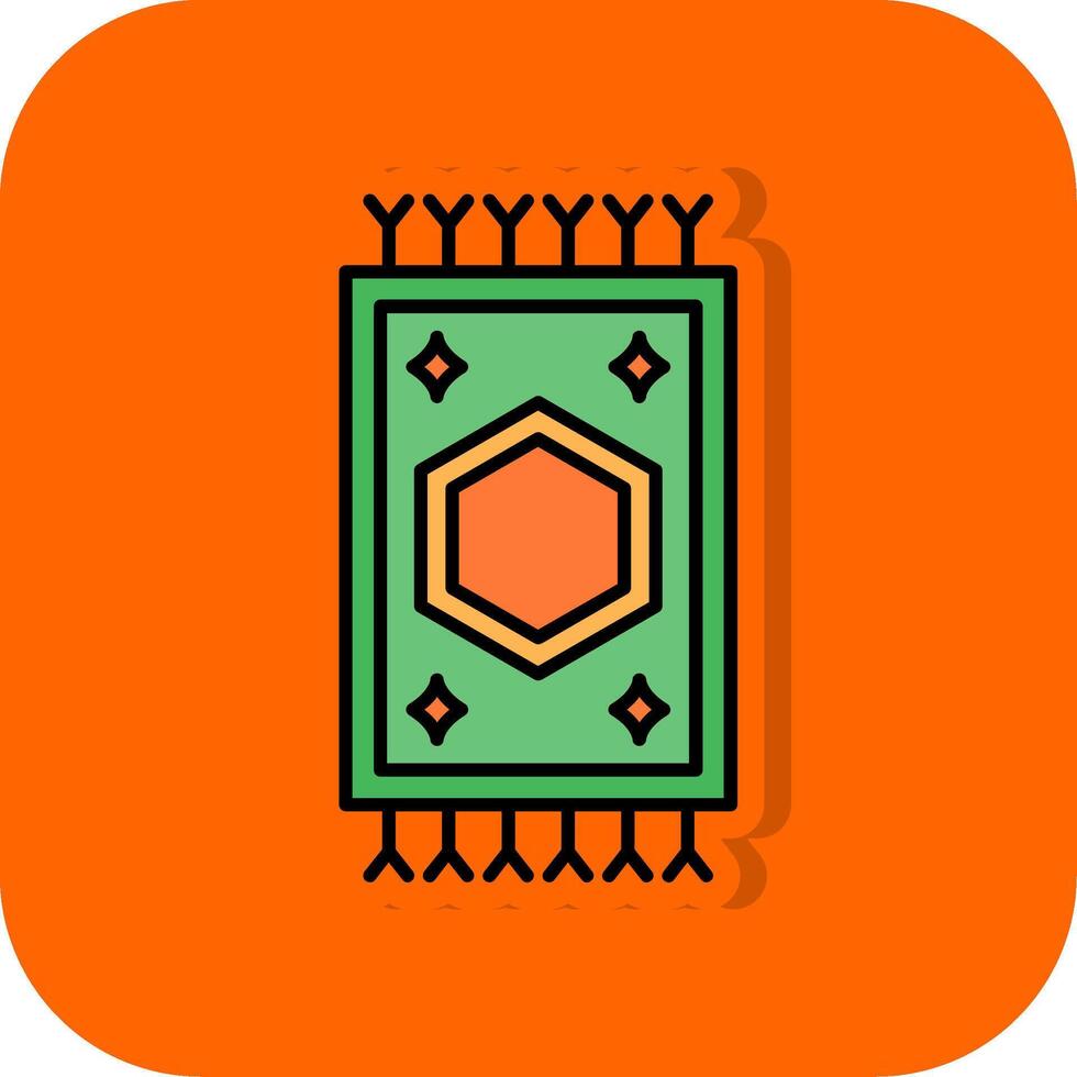 Carpet Filled Orange background Icon vector