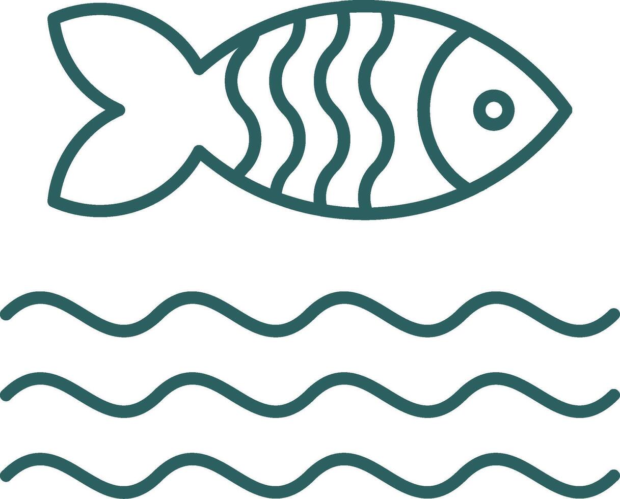 pescado línea degradado redondo esquina icono vector