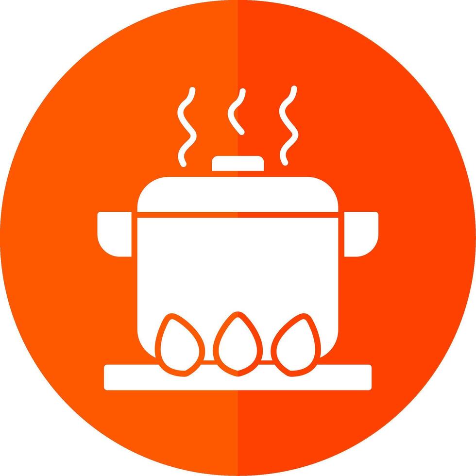 Boiling Glyph Red Circle Icon vector