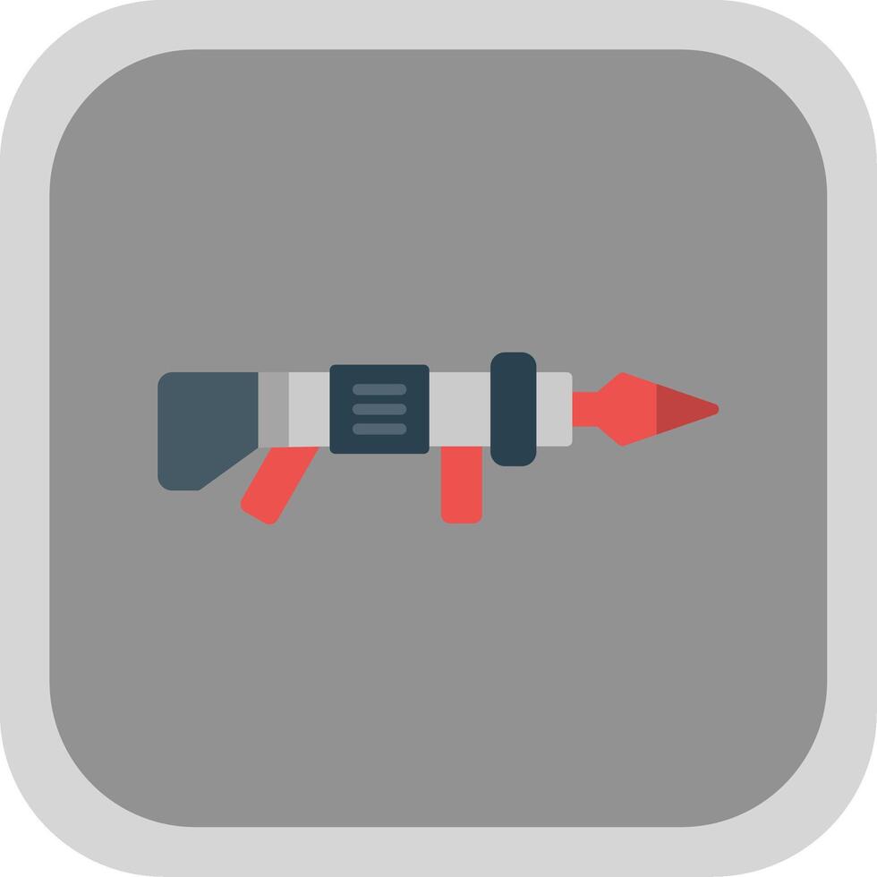 Grenade Launcher Flat Round Corner Icon vector