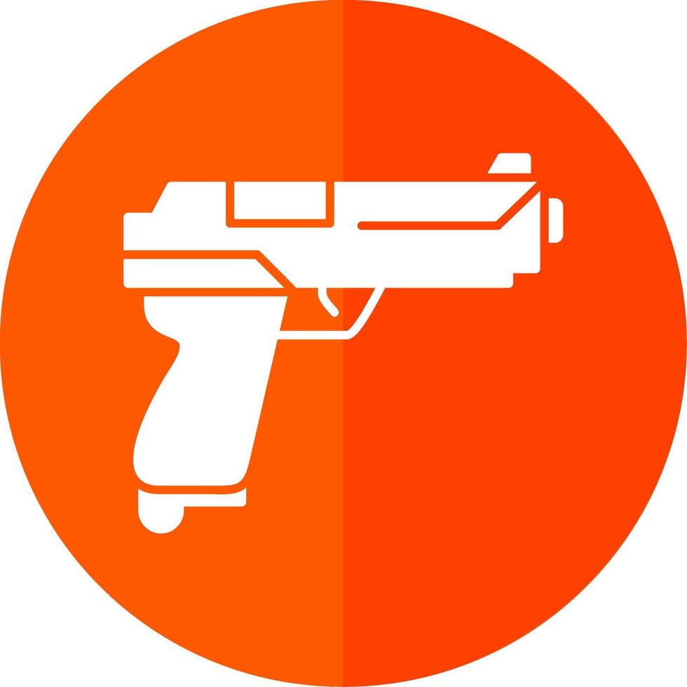 pistola glifo rojo circulo icono vector