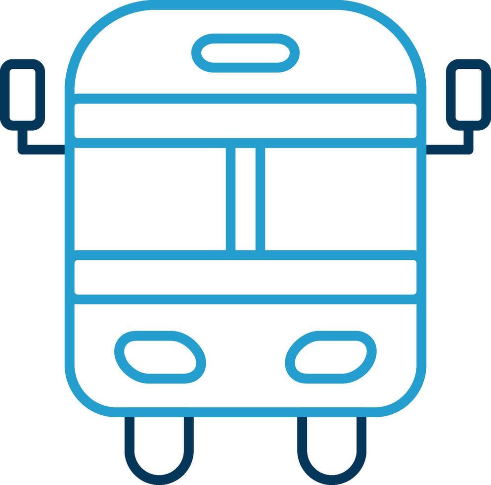 School Bus Line Blue Two Color Icon vector