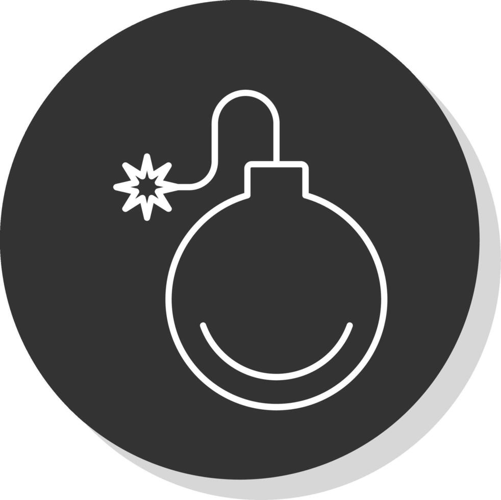 Bomb Line Grey Circle Icon vector