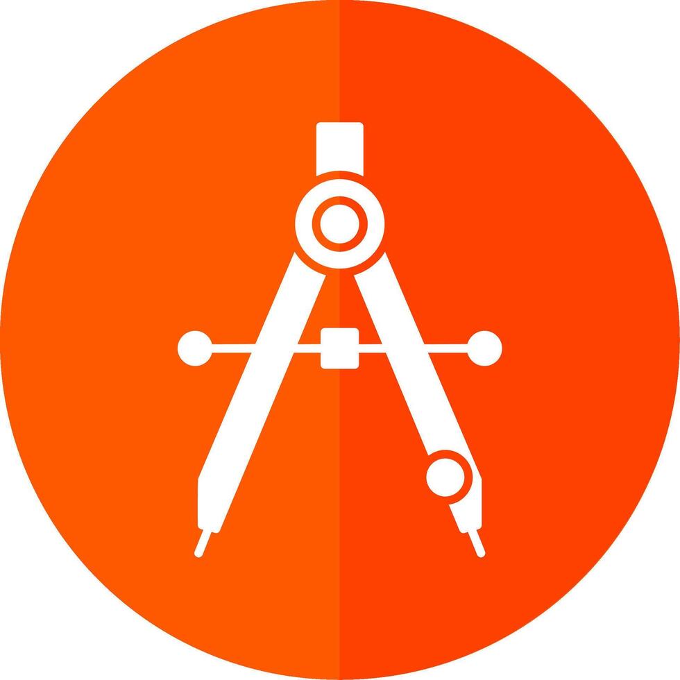 Drawing Compass Glyph Red Circle Icon vector