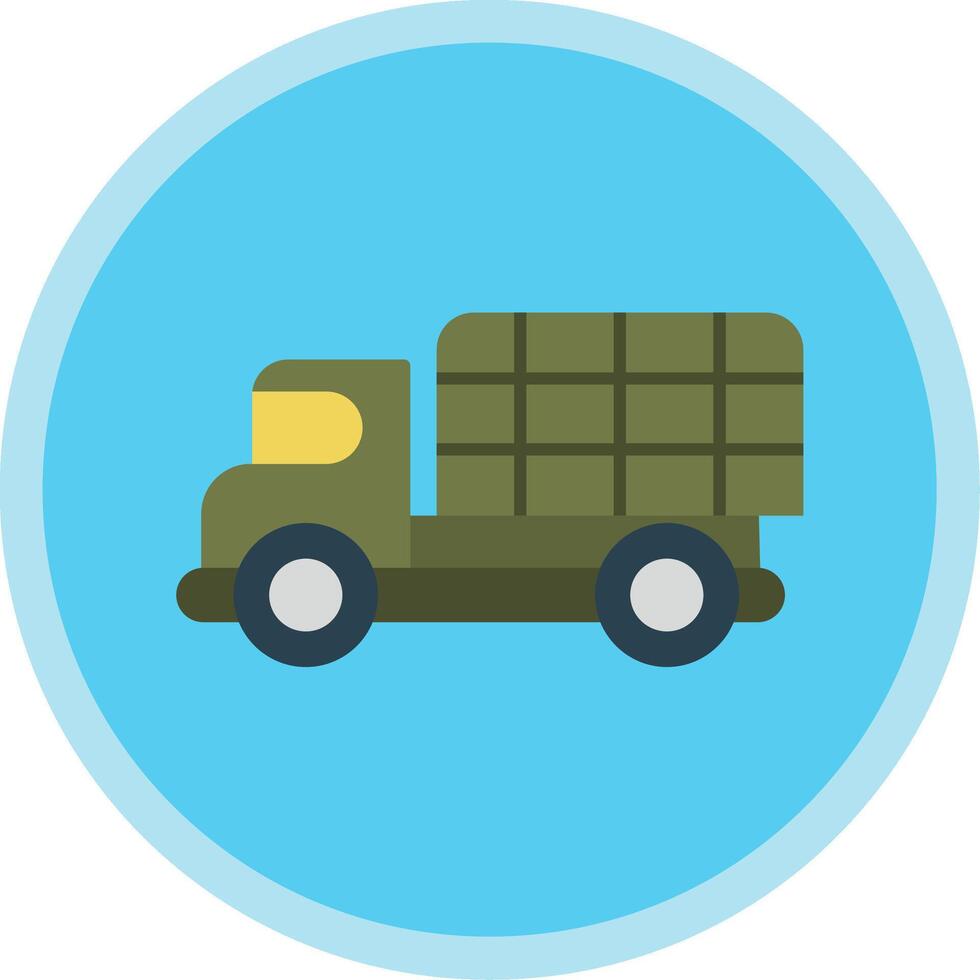 Military Truck Flat Multi Circle Icon vector