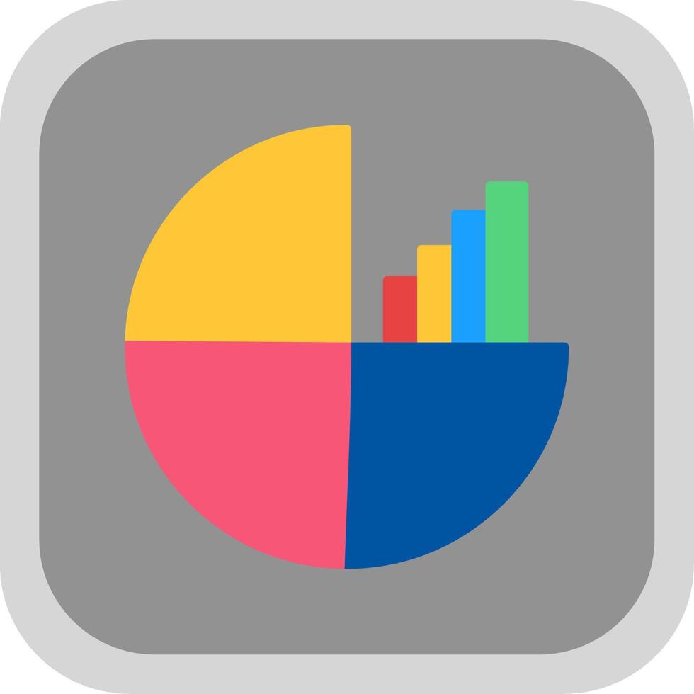 Pie Chart Flat Round Corner Icon 42945708 Vector Art at Vecteezy