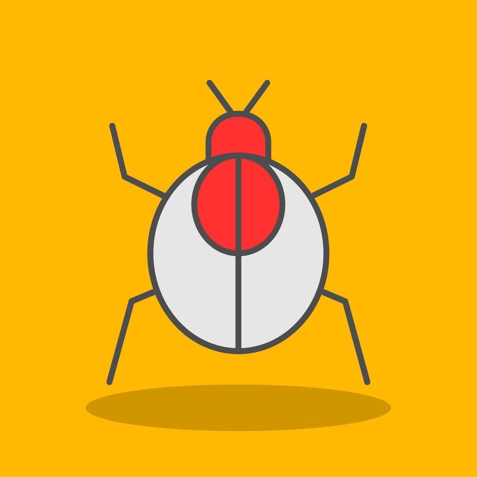 Cockroach Filled Shadow Icon vector