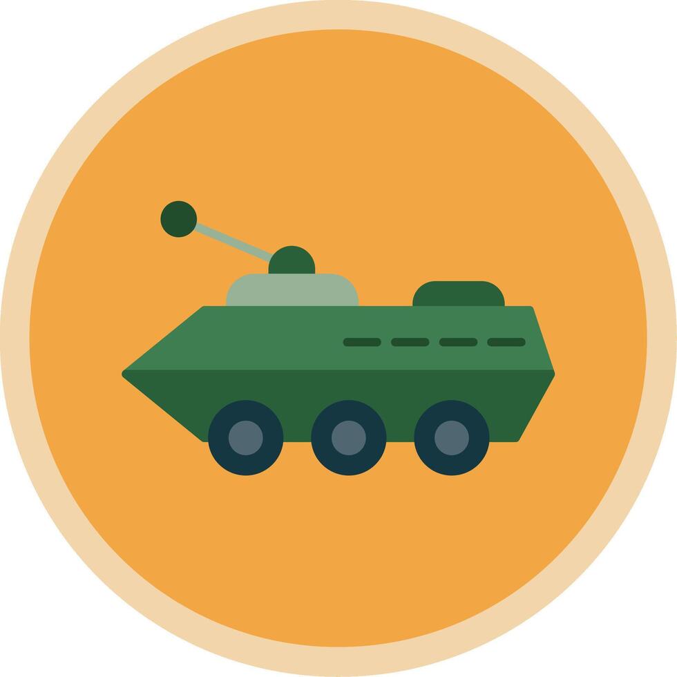 Armored Vehicle Flat Multi Circle Icon vector