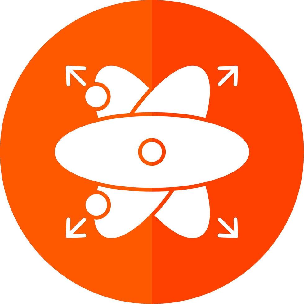 Atom Glyph Red Circle Icon vector