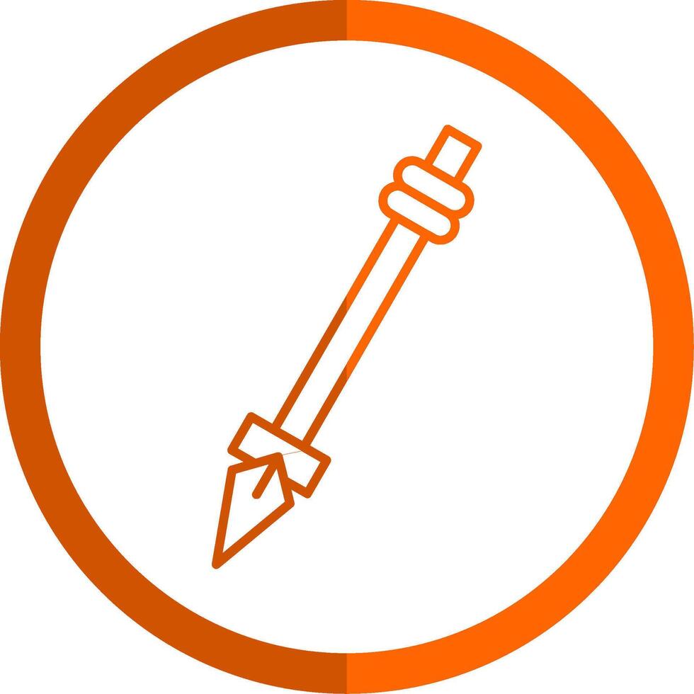 Spear Line Orange Circle Icon vector