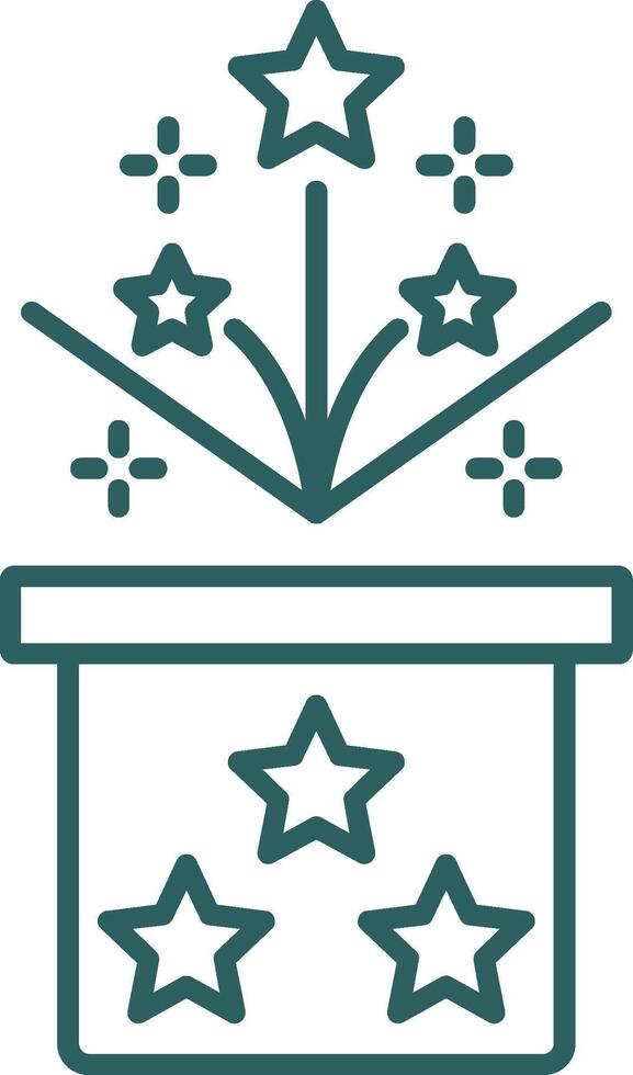 Magic Box Line Gradient Round Corner Icon vector