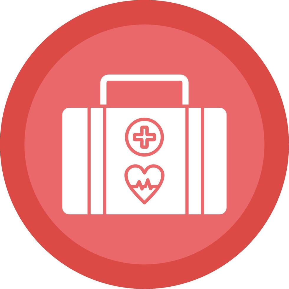 First Aid Kit Glyph Multi Circle Icon vector