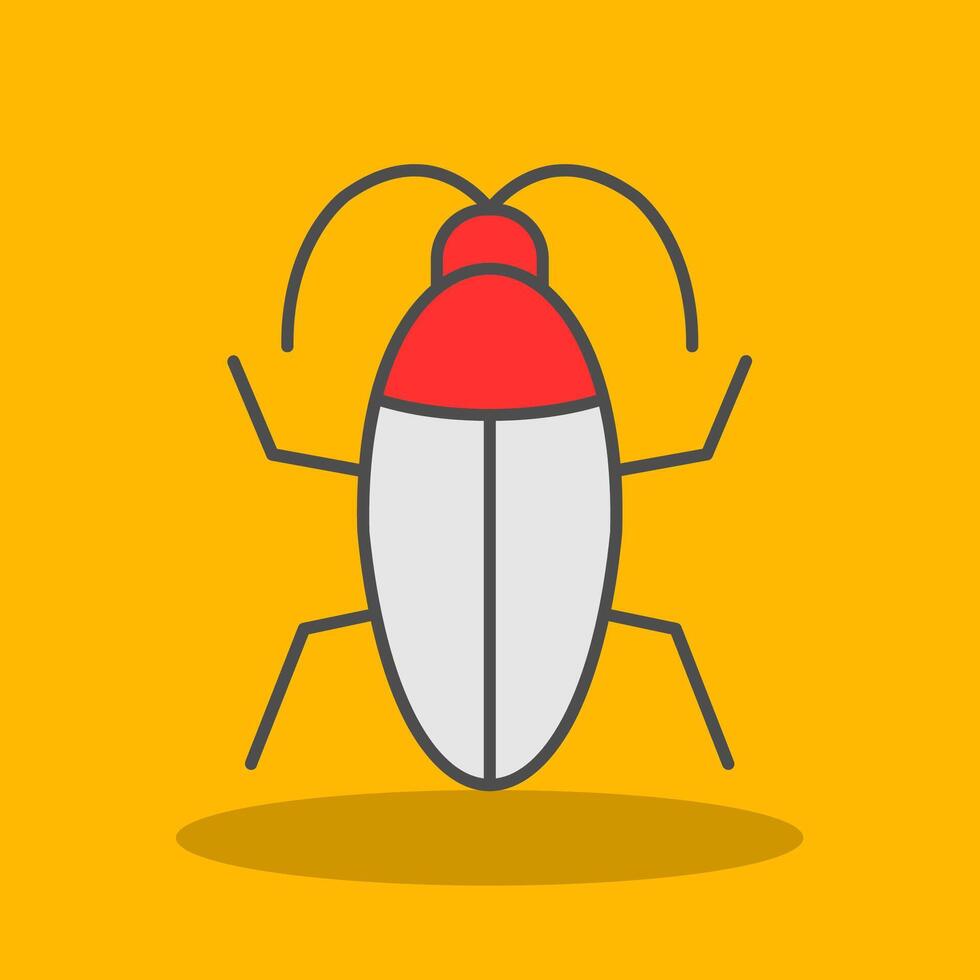 Cockroach Filled Shadow Icon vector