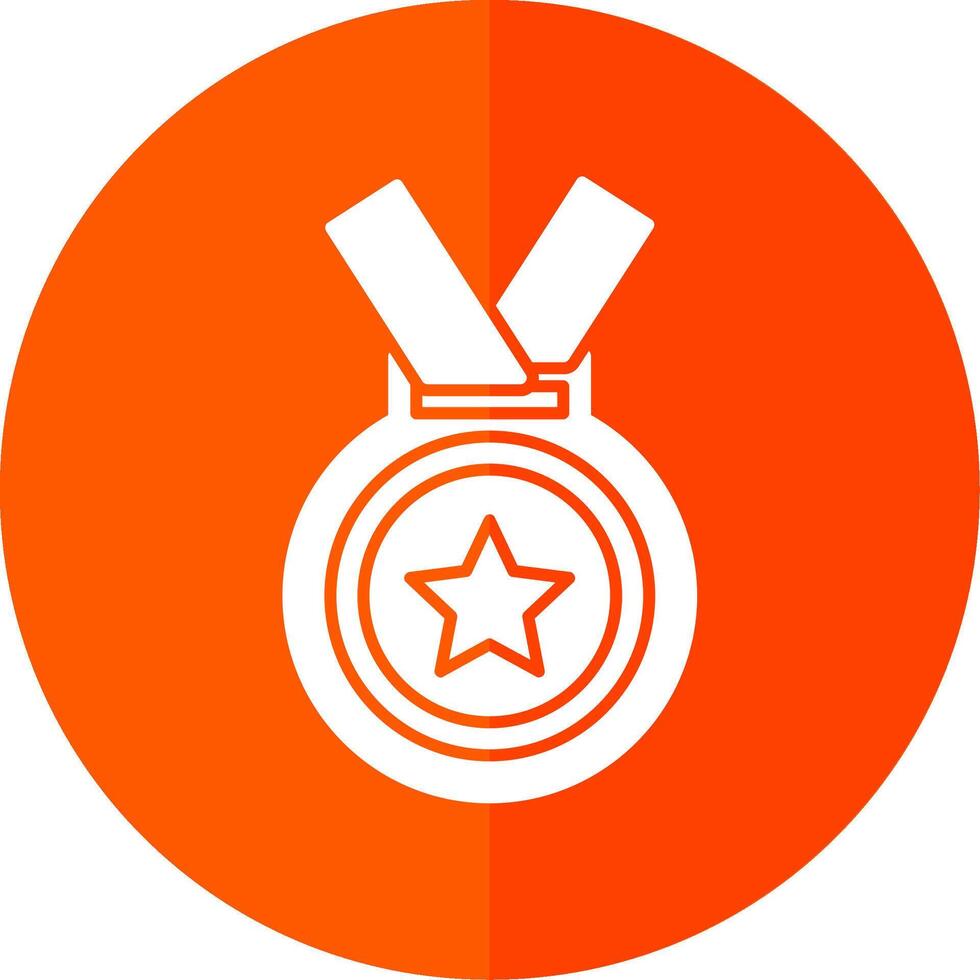 Medal Glyph Red Circle Icon vector