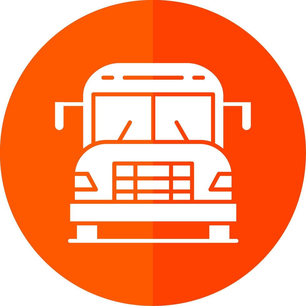 School Bus Glyph Red Circle Icon vector