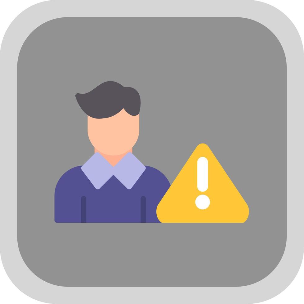 Risk Flat Round Corner Icon vector