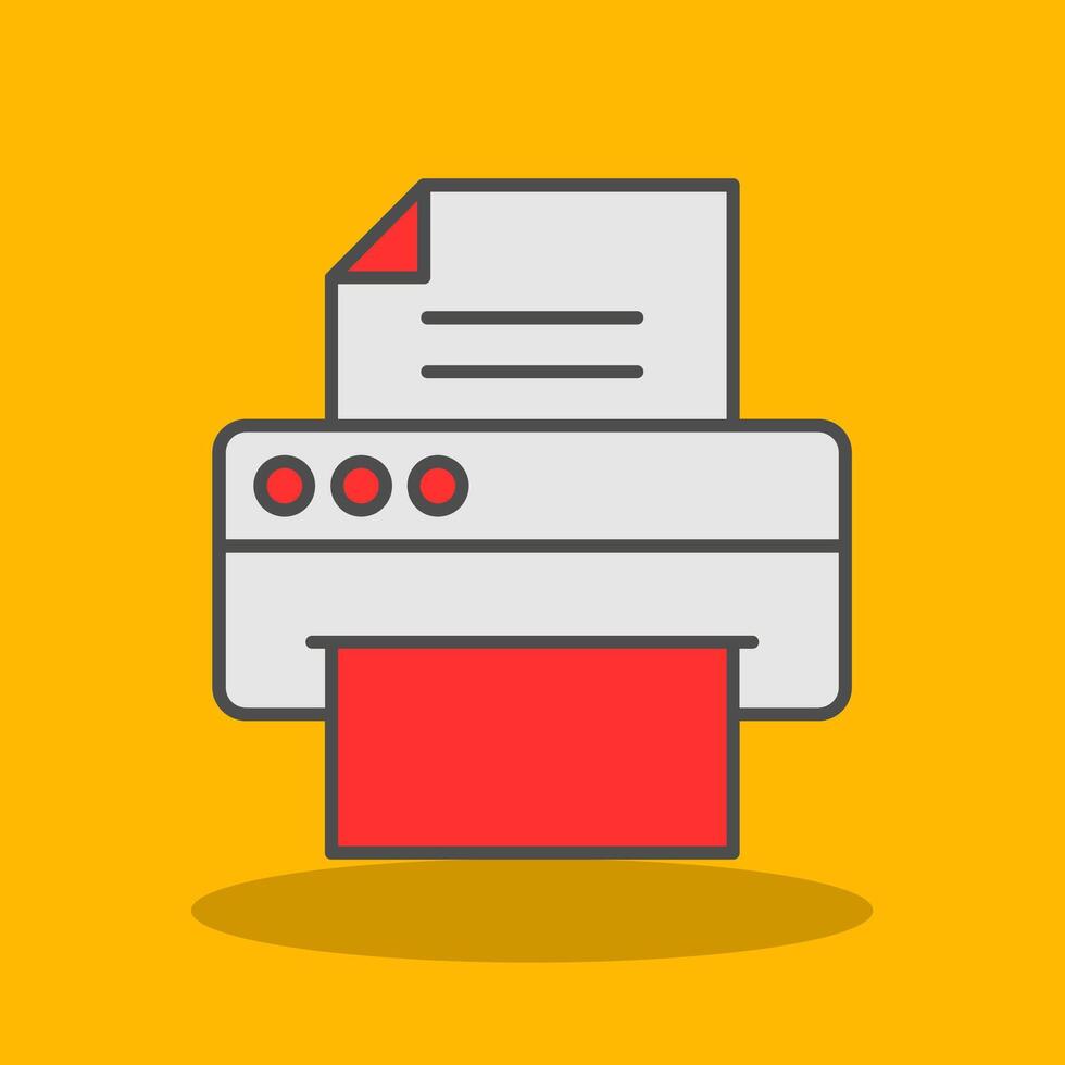 Printer Filled Shadow Icon vector