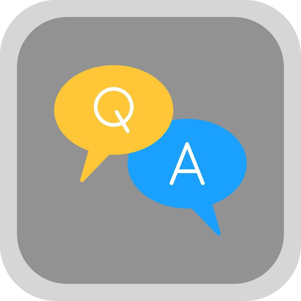 Question And Answer Flat Round Corner Icon vector