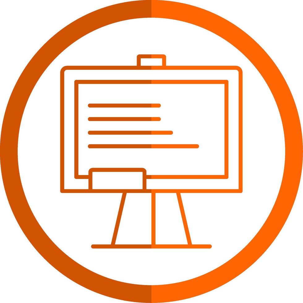 Whiteboard Line Orange Circle Icon vector