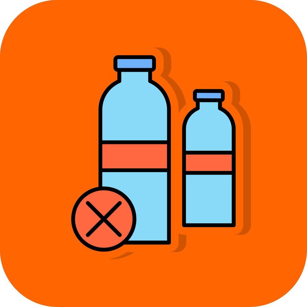 No el plastico botellas lleno naranja antecedentes icono vector
