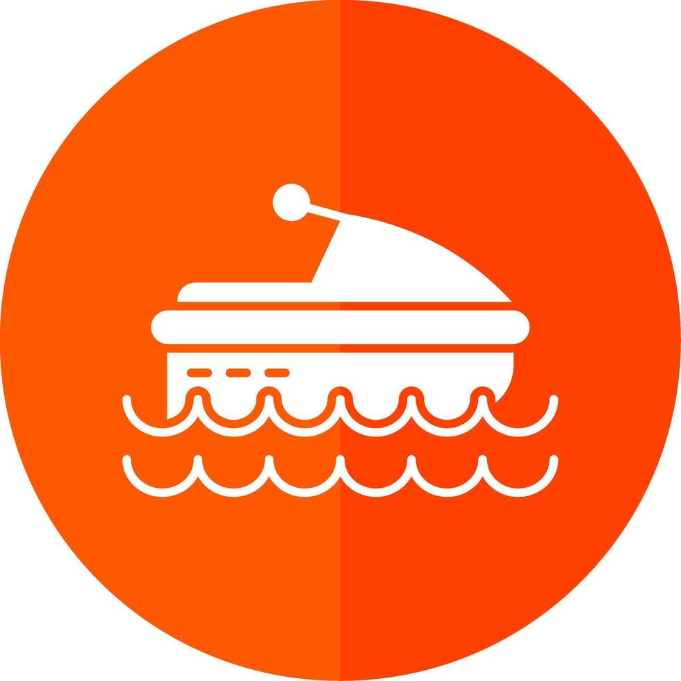 Jet Ski Glyph Red Circle Icon vector