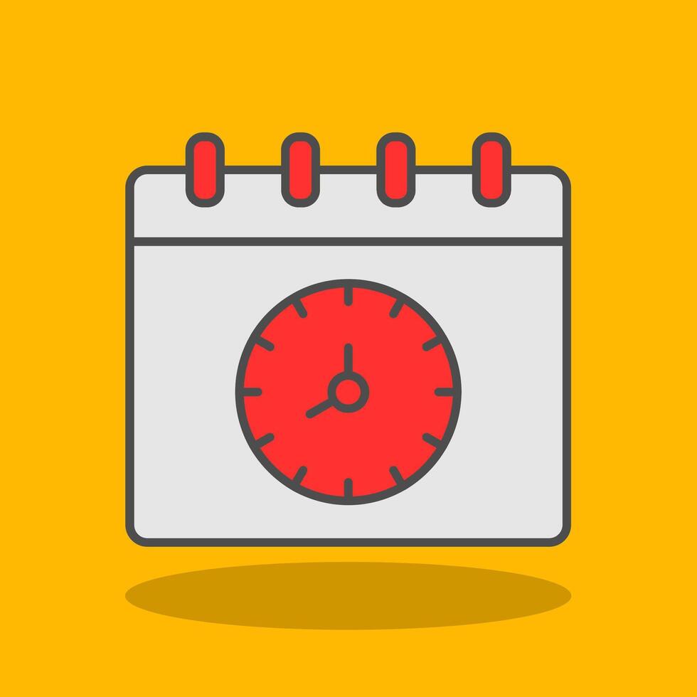 Time And Date Filled Shadow Icon vector