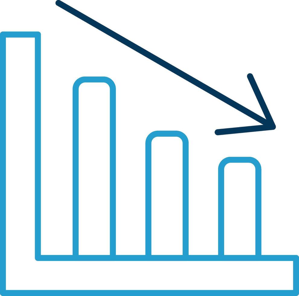 Line chart Line Blue Two Color Icon vector
