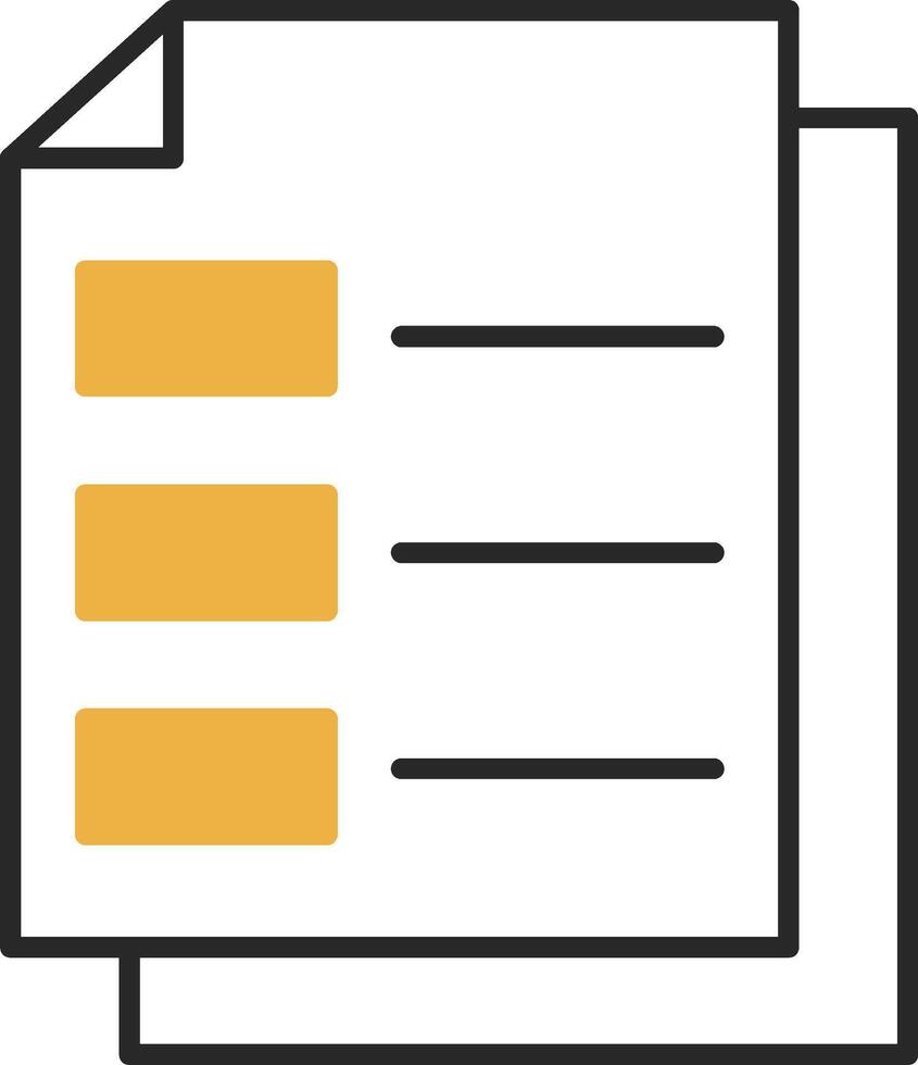 Document Skined Filled Icon vector