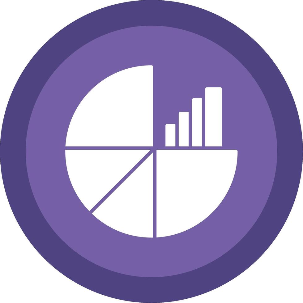 tarta gráfico glifo multi circulo icono vector