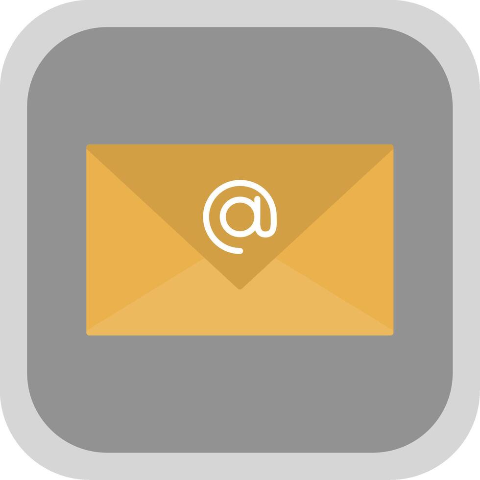 At Sign Flat Round Corner Icon vector