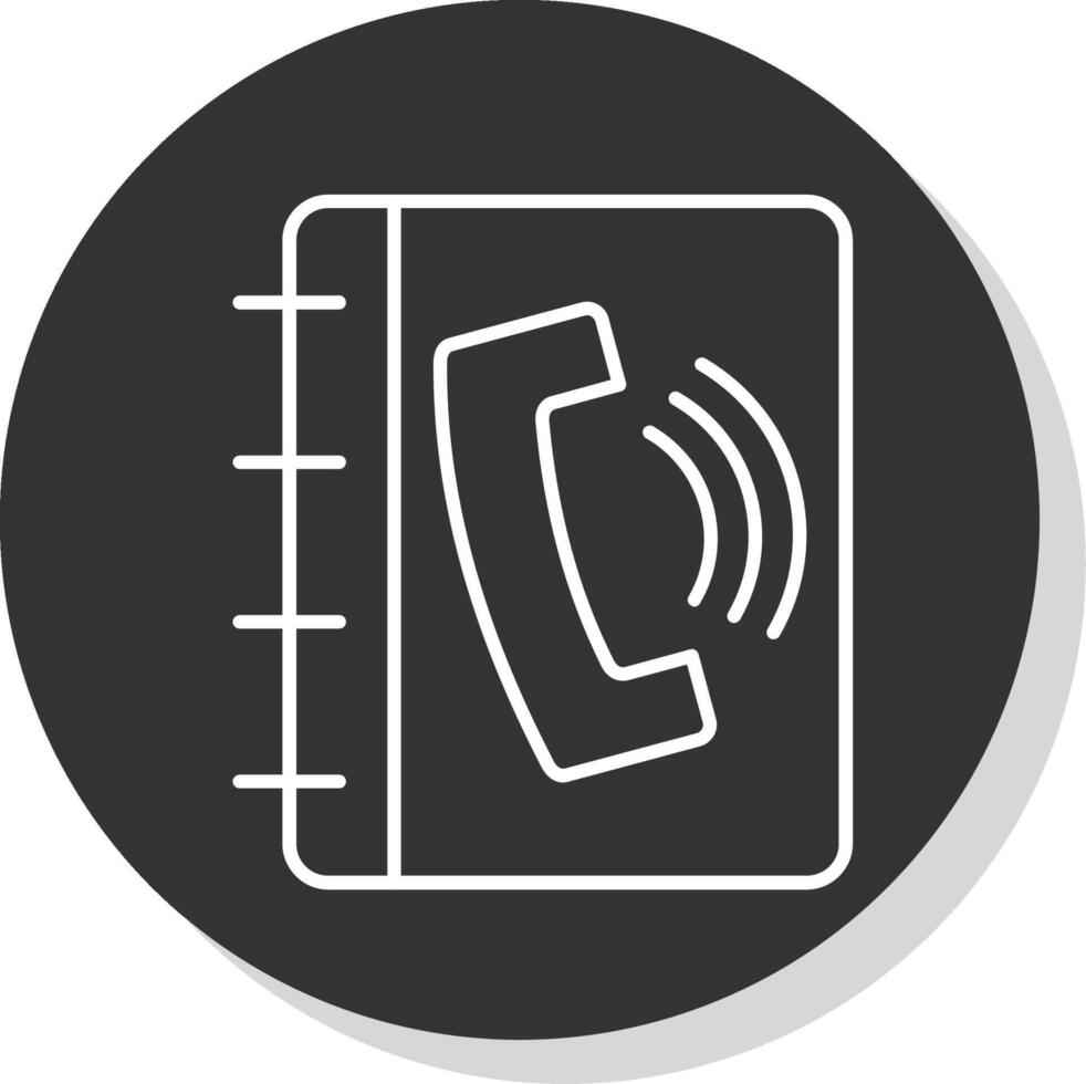 Phonebook Line Grey Circle Icon vector