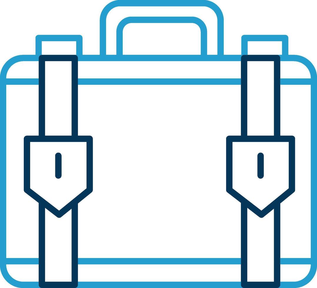 Suitcase Line Blue Two Color Icon vector