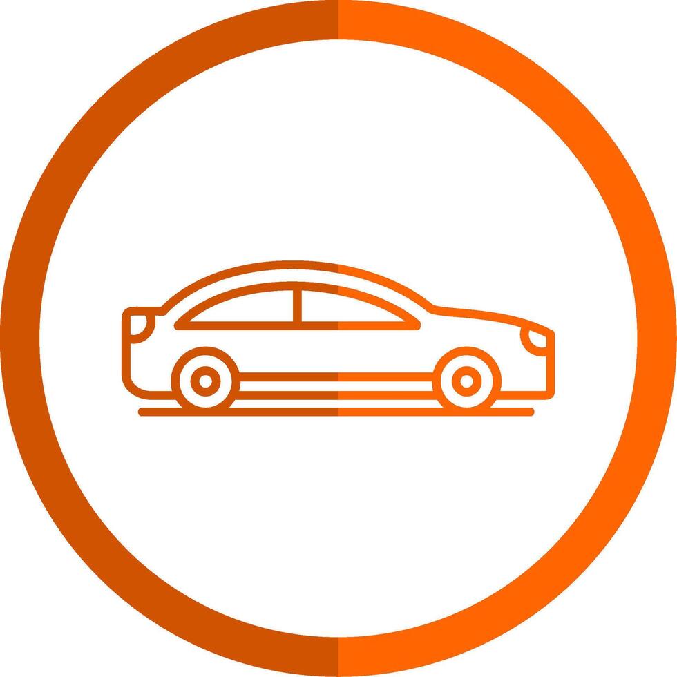 Car Line Orange Circle Icon vector