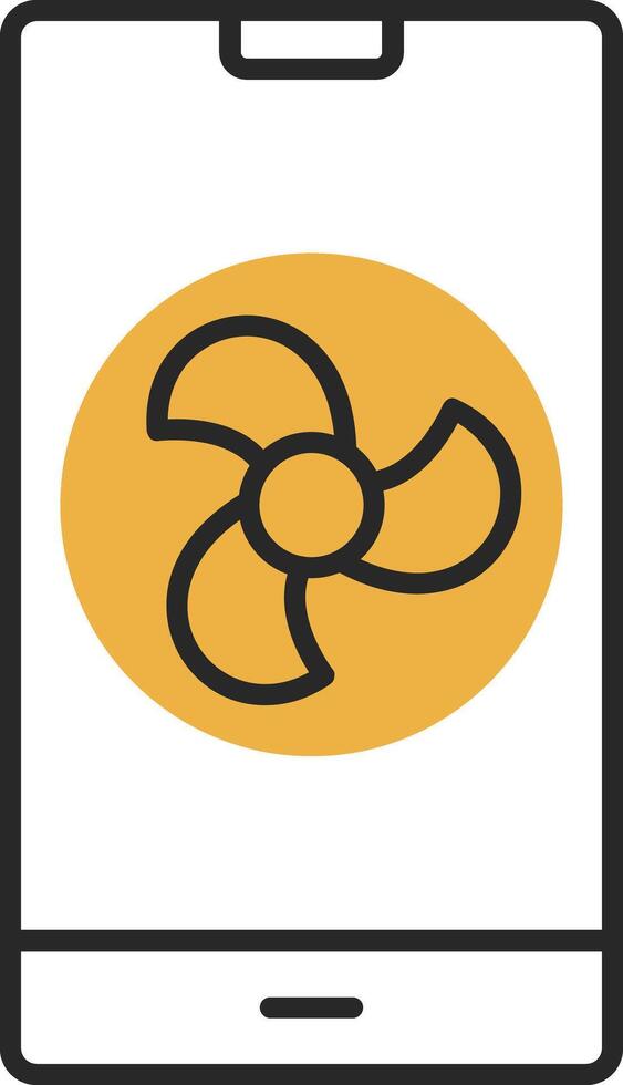 Fan Skined Filled Icon vector